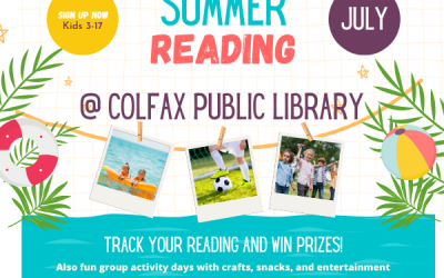 Sign up for Summer Reading in June & track reading progress in July. Kids win GREAT prizes!