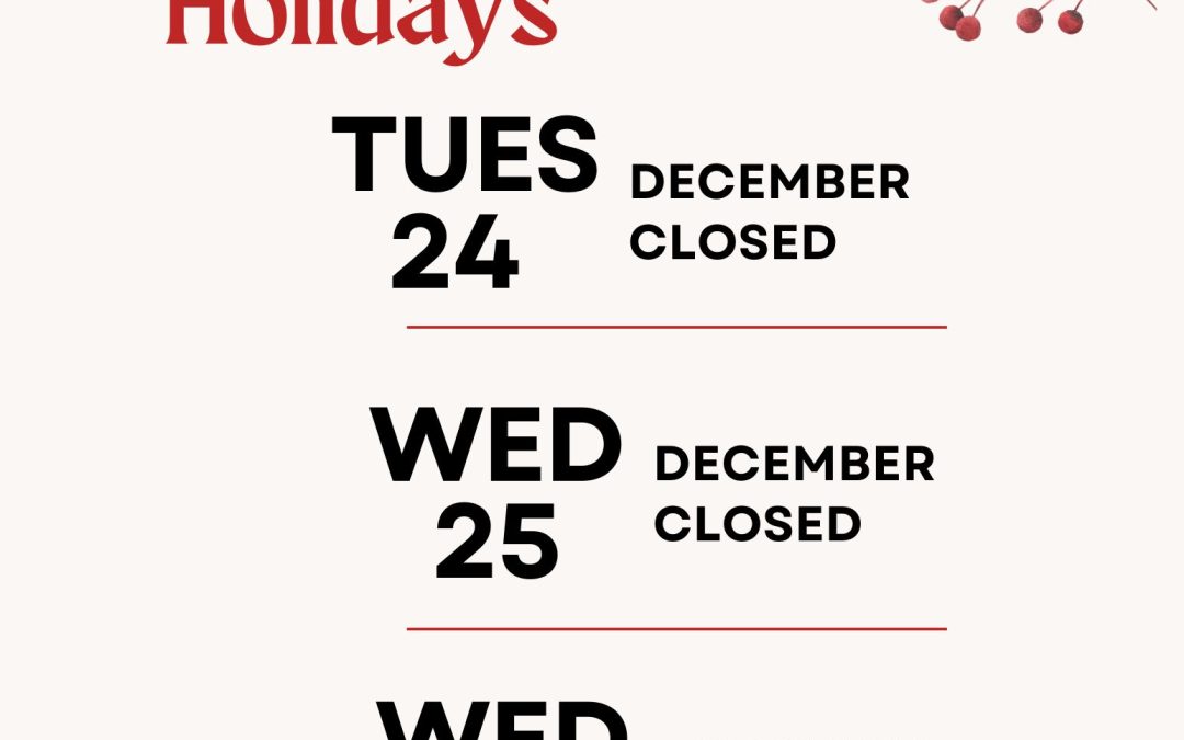 Library CLOSED for the Holidays