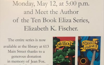 Author Visit with Elizabeth K. Fischer at the Library May 12th, at 5pm.